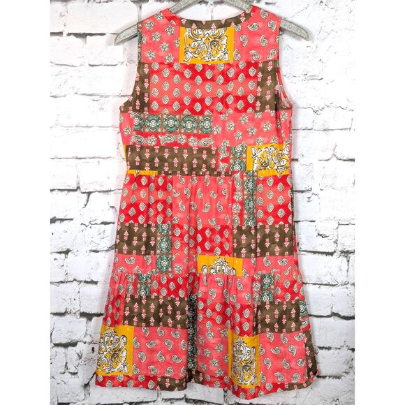 ESCAPE by HABITAT Regatta Rayon Paisley Patch Dress Packable Boho Cottage Small - Picture 5 of 8